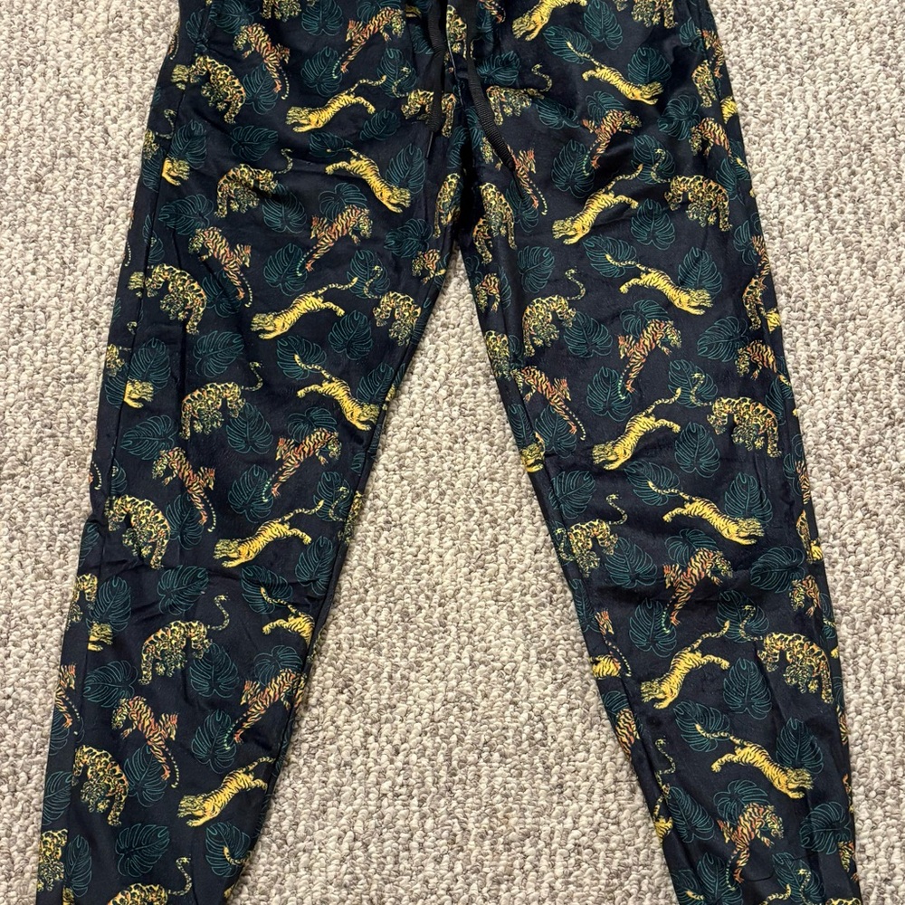Ed Hardy Black Joggers with Yellow Tiger Print